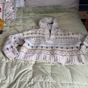 American Eagle Outfitters Cream Fair Isle Sweater